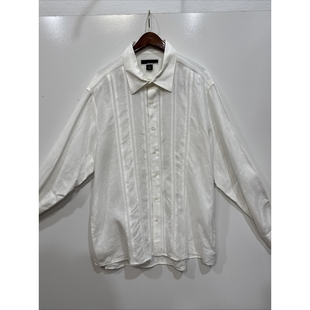 Michael Kors Men's  Long Sleeve‎ Button-Front 100% Linen Shirt
